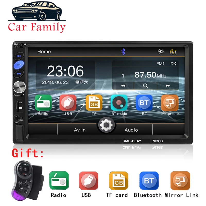 Автомобильная стереосистема Bluetooth " HD сенсорный экран MP5 плеер Поддержка BT/FM/AUX/USB/SD зеркальный пульт дистанционного управления 2 din Авторадио