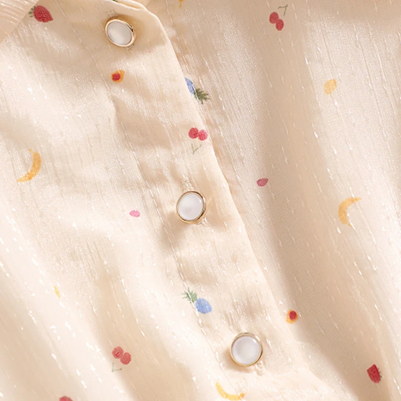 

Sweet Style Short Sleeve A-Line Dress Female 2021 Summer New Women Single Breasted Floral Print Slim Casual Chiffon Dress