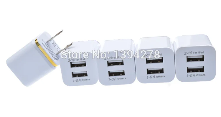 

100pcs/lot Colorful 2A+1A US Plug AC Power Adapter Home Trave Wall 2 port dual USB Charger for iPhone 4 5 6 7 plus for Samsung