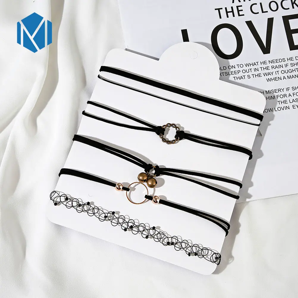 Девочек шерстяной 3/4/5 шт./компл. Ключичное цепи черный Винтаж Цепочки и ожерелья