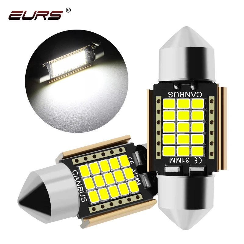

2pcs Festoon LED Bulb 31mm 36mm 39mm 41mm C5W C10W Super Bright Car Dome Light Canbus No Error Auto Interior Reading Lamps White