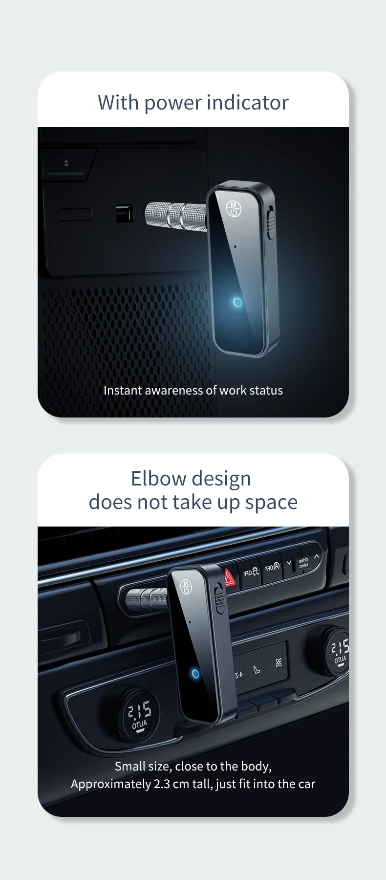 

Bluetooth 5.0 Receiver Transmitter 2 In 1 Wireless Adapter 3.5mm Jack For Car Music Audio Aux Headphone Handsfree