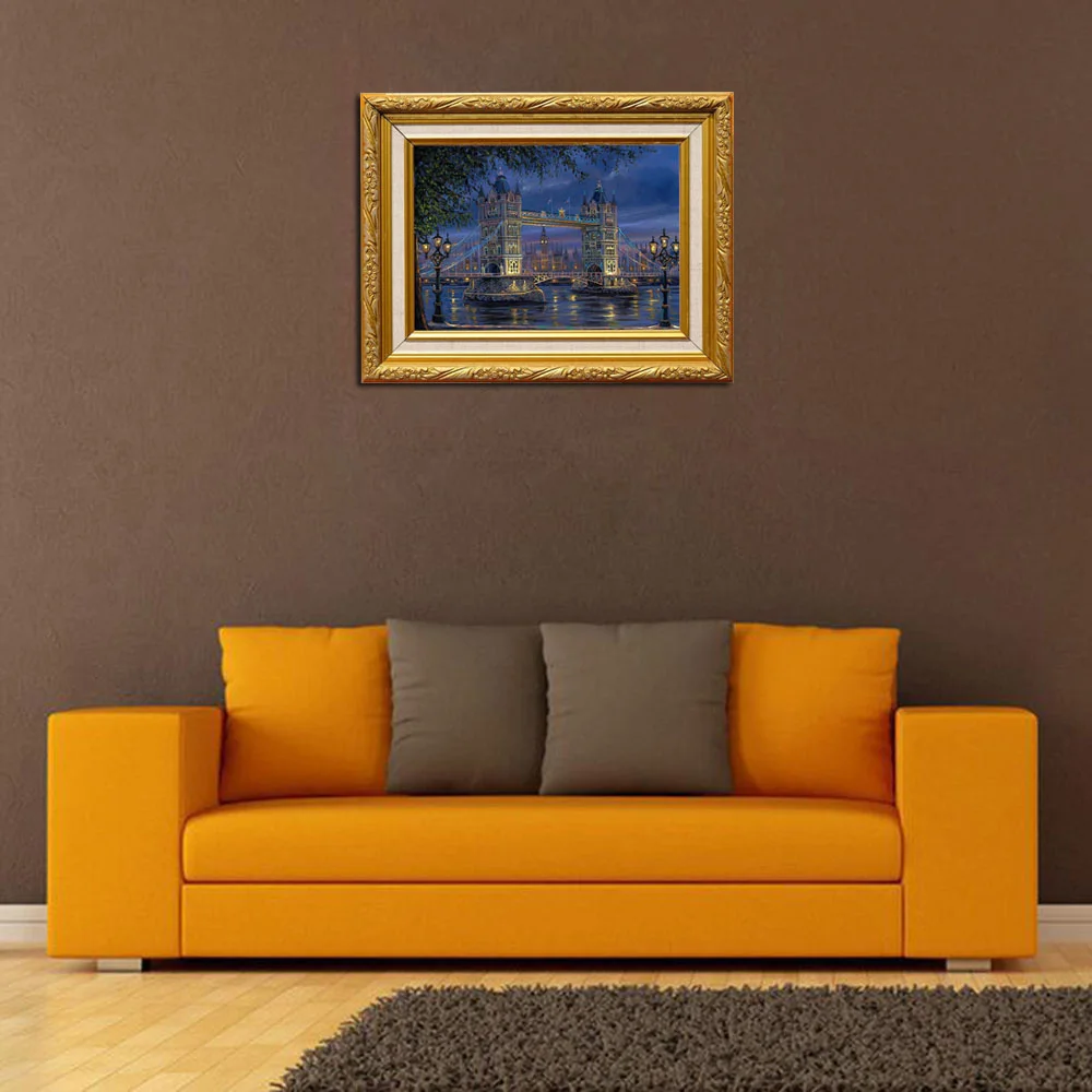 

Decorative Paintings Paint by Numbers Kit DIY Oil Painting Without Frame For Home Decoration London Bridge 40 x 50cm