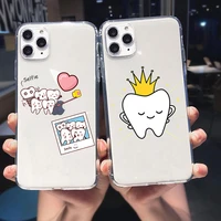 cute wisdom teeth dentist tooth silicone soft tpu phone case for iphone 12 pro max 11 pro max x xr xs max 7 8 6 plus cover shell