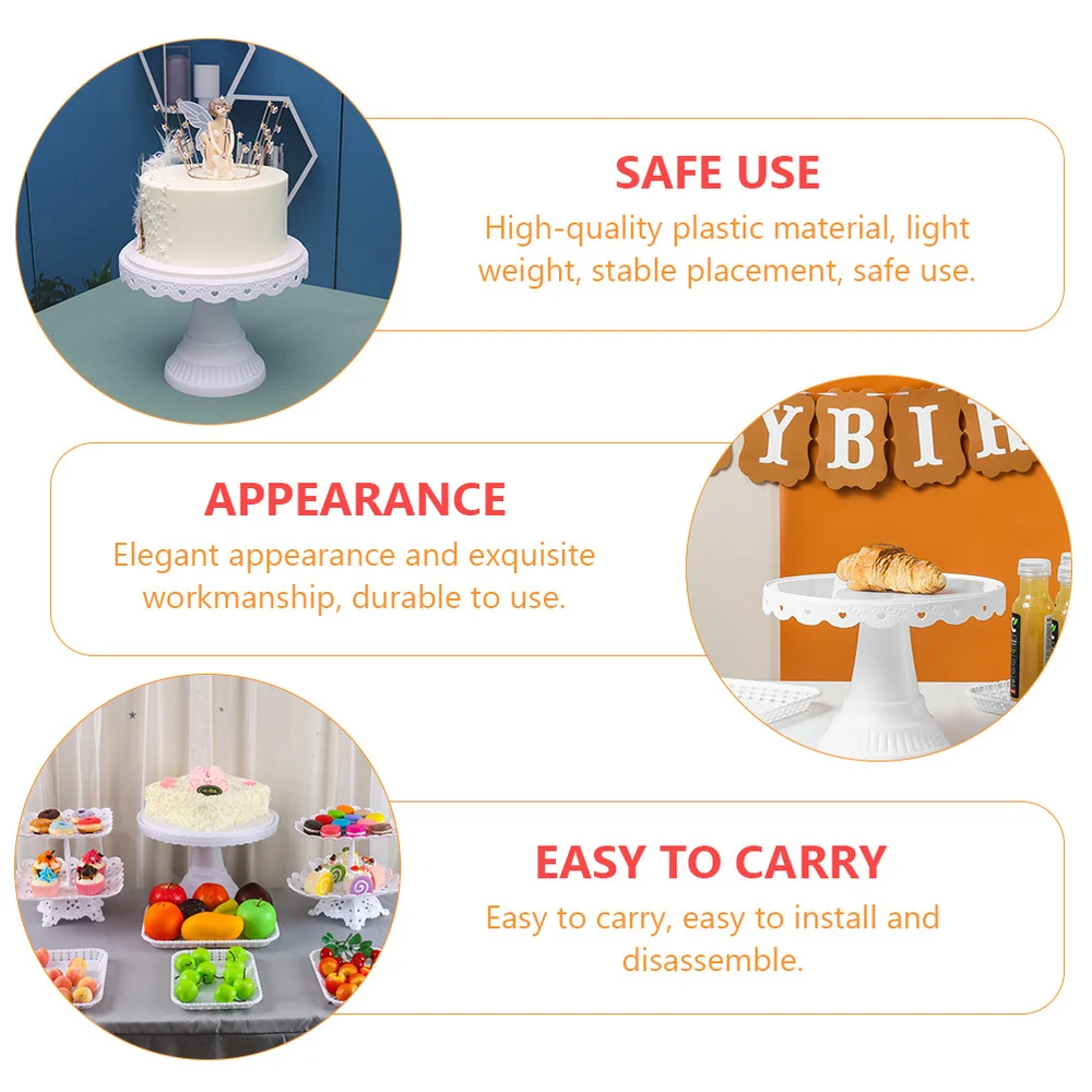 

1pc Durable Cake Display Stand Dessert Storage Holder Dessert Tray (White)