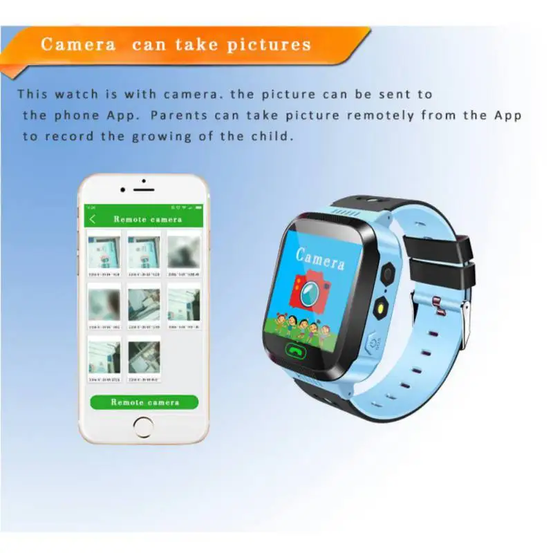 SOS Вызов расположение устройства трекер и камера Фонарик детские часы для