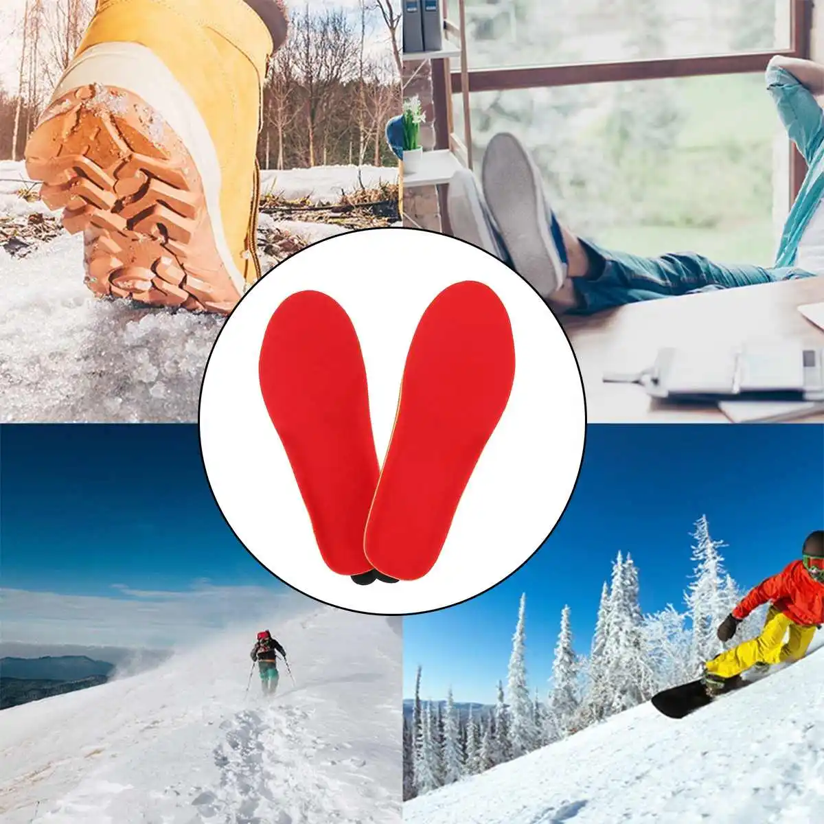 

1900mAh USB Heated Shoe Insoles Feet Warm Sock Pad Mat Electrically Heating Insoles Washable Warm Thermal Insoles