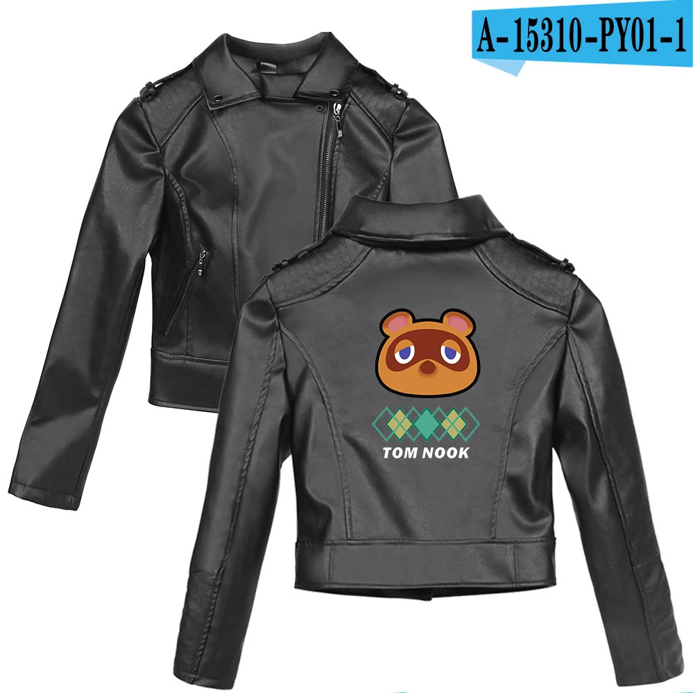 

Animal Crossing Women PU Leather Jacket Fashion Motorcycle Jacket Short Southside Serpents Artificial Leather Ariana Grande Coat