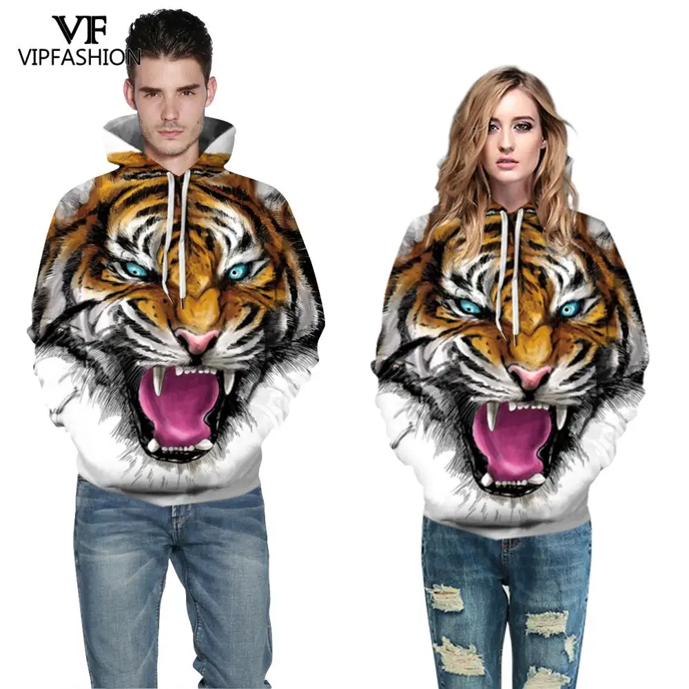VIP FASNHION 2019 тапочки для мужчин и женщин толстовка уличной моды &quotТигр&quot Одежда с