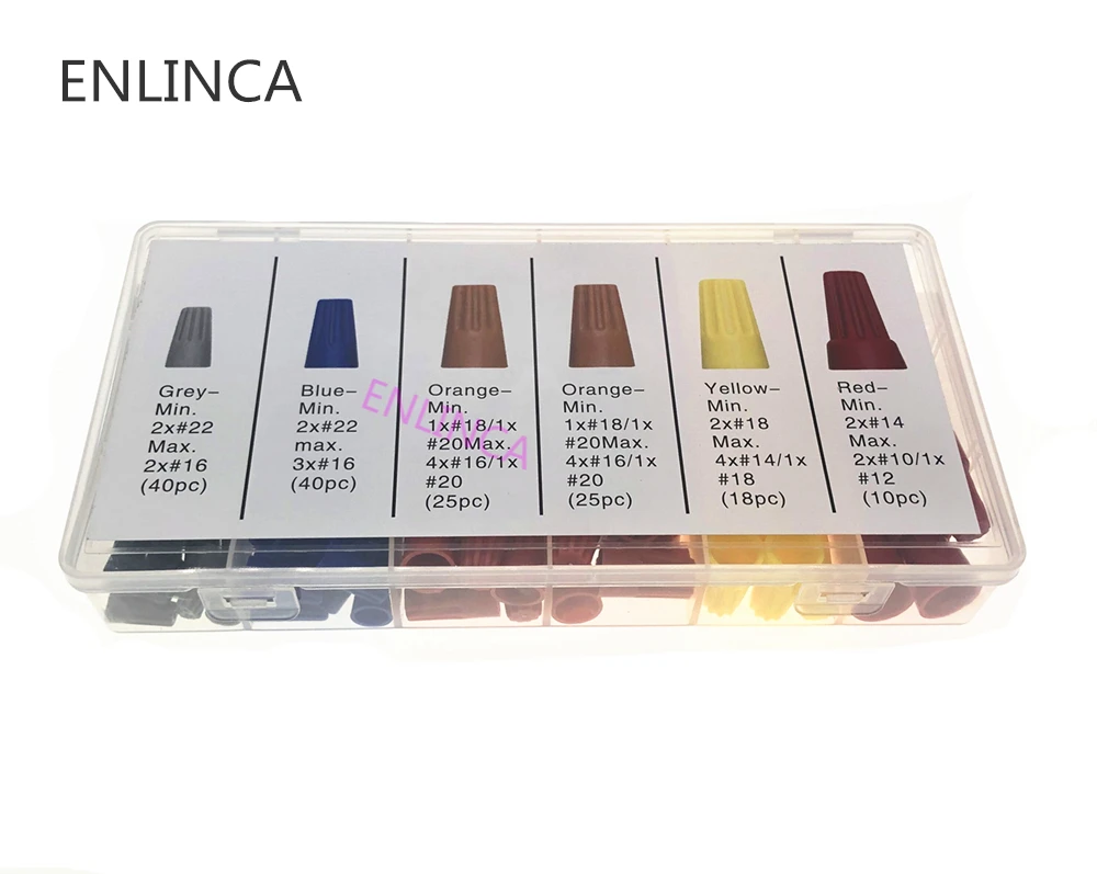 158 шт./корт. Коннекторы для электрических проводов Ассорти коннекторов витых