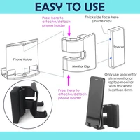 abs non slip side mount clip on monitor for laptop universal accessories home anti scratch mobile phone holder interactive stand