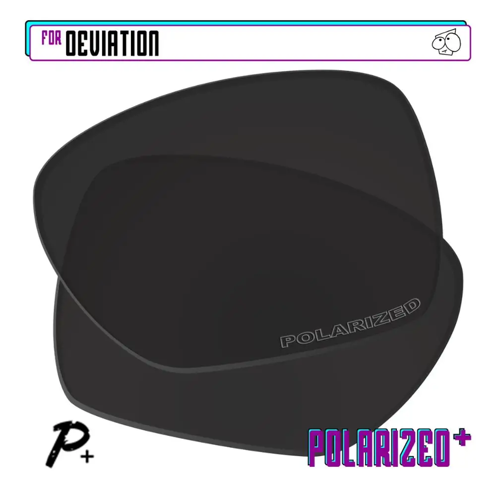 EZReplace Polarized Replacement Lenses for - Oakley Deviation Sunglasses - Black P Plus
