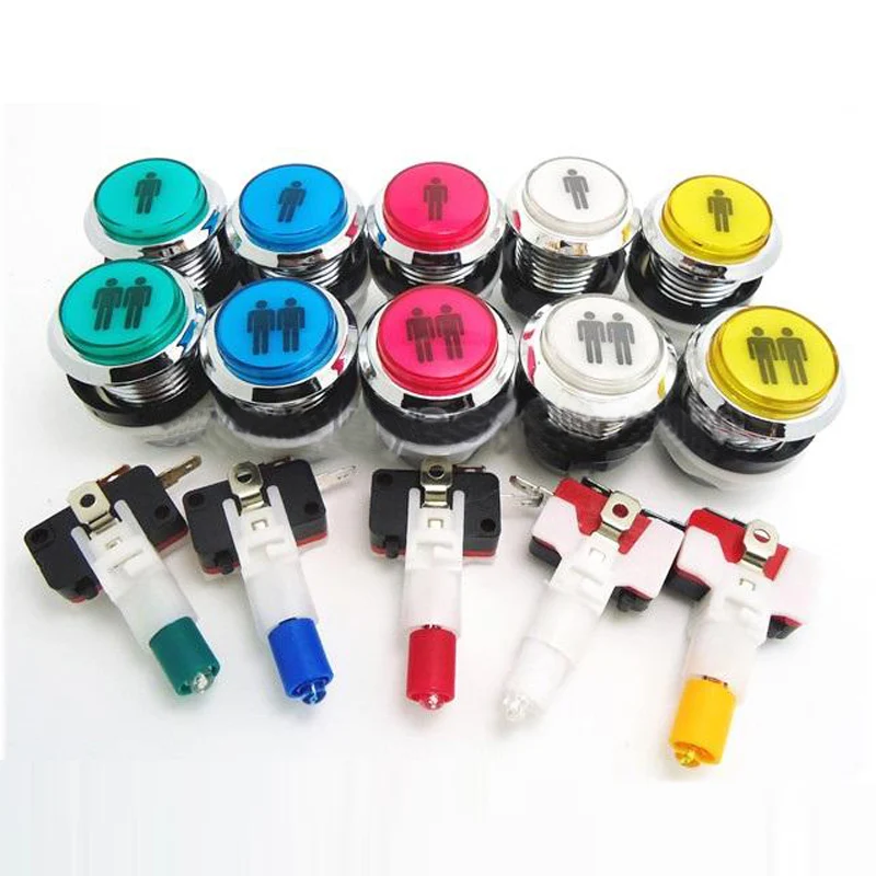 

Printed 33mm small round illuminated button 1P, 2P children's game button switch