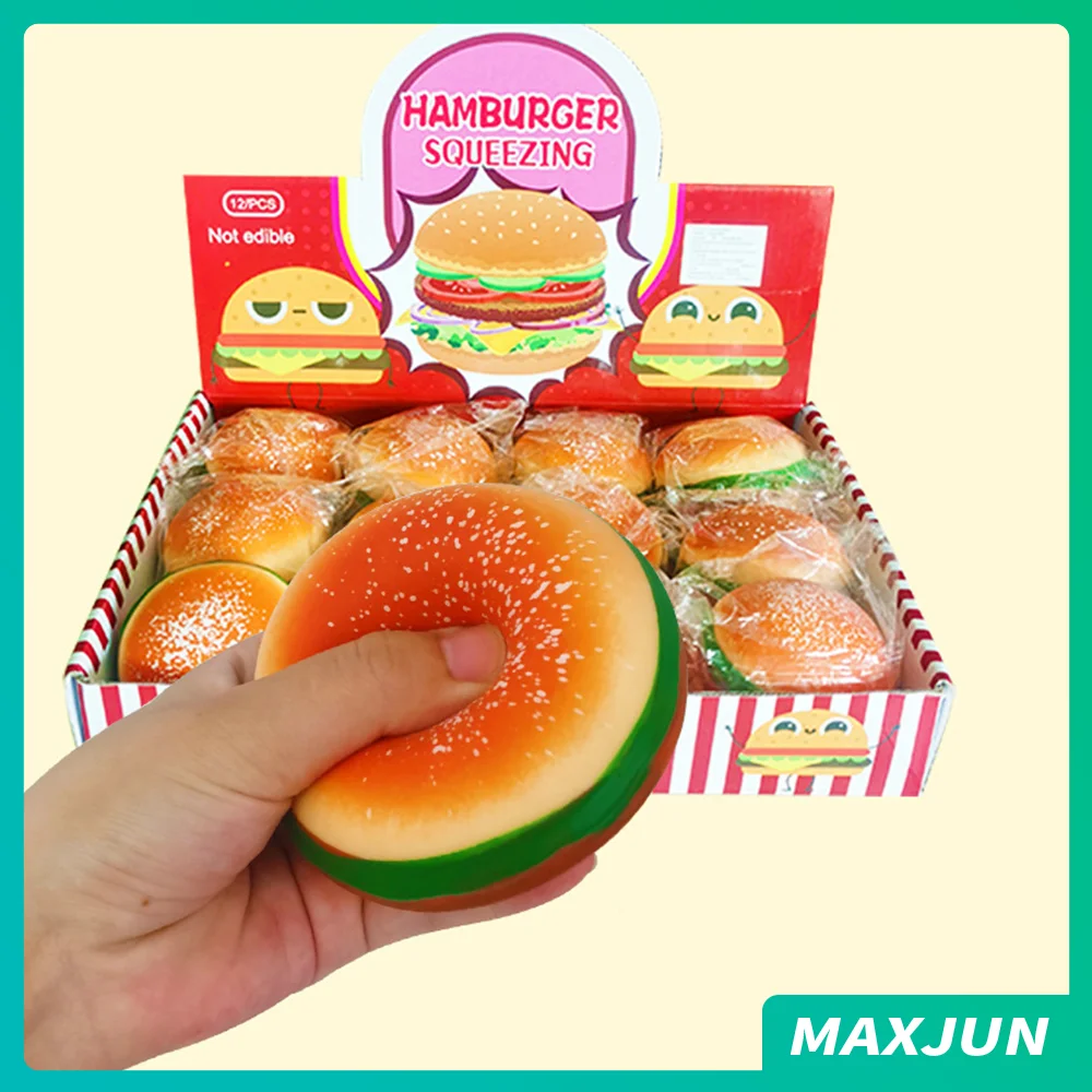 

2021 new creative vent simulation burger toy silicone bubble suitable for children and adults Stress Relief Squeeze Toys toys