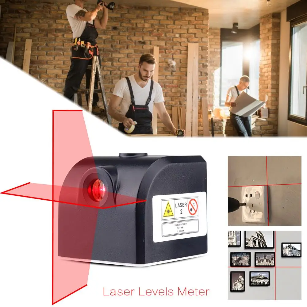 Mini Black Laser Level 360 Degree Cross Line Rotary Level Measuring Instruments 4 Lines 5 Points For Construction Tools