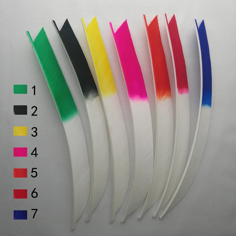 

50 шт., сагиттальное перо JINYUQI, окрашенное перо 17 см, стрелы, перья, аксессуары для стрел из лука, травление, Охота, стрельба, сделай сам