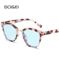 soei retro square leopard sunglasses women fashion blue champagne shades uv400 men cat eye gradient sun glasses