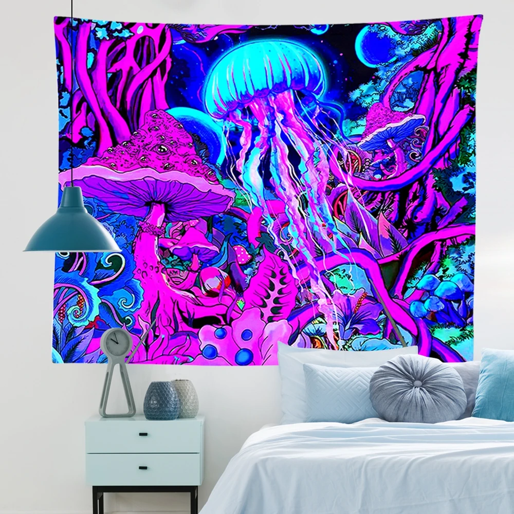 Психоделические гобелен с изображением гриба Медузы гобелены милые животные