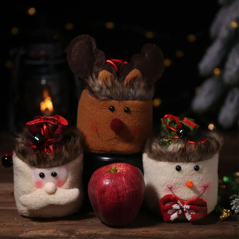 1 шт. рождественские детские сумки для конфет хлопковый мешочек с Санта-Клаусом