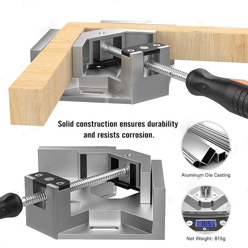 Aluminum Alloy Corner Clamp 90 Degree Right Angle Clip Tool Single Handle Clamps Woodworking Frame Folder 1Piece | Обустройство дома
