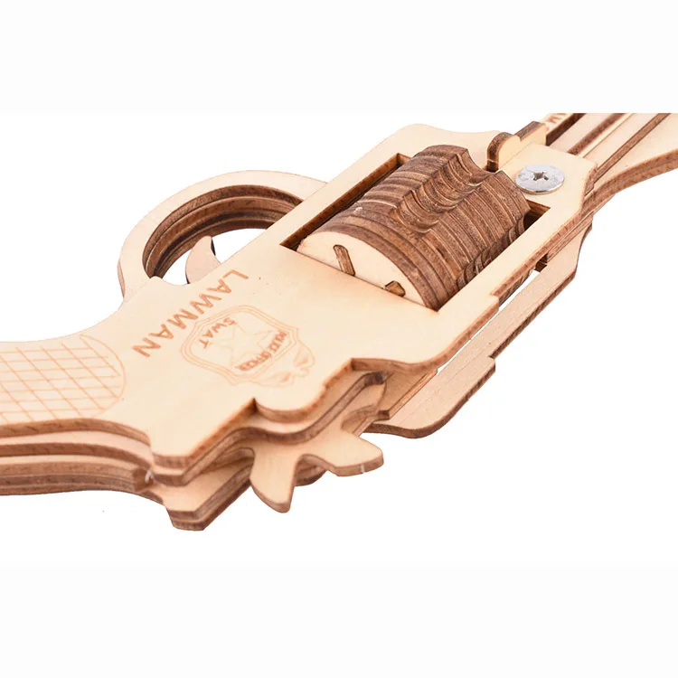 3D деревянные резинки пистолет сборная Игрушка Головоломка: оружие головоломка