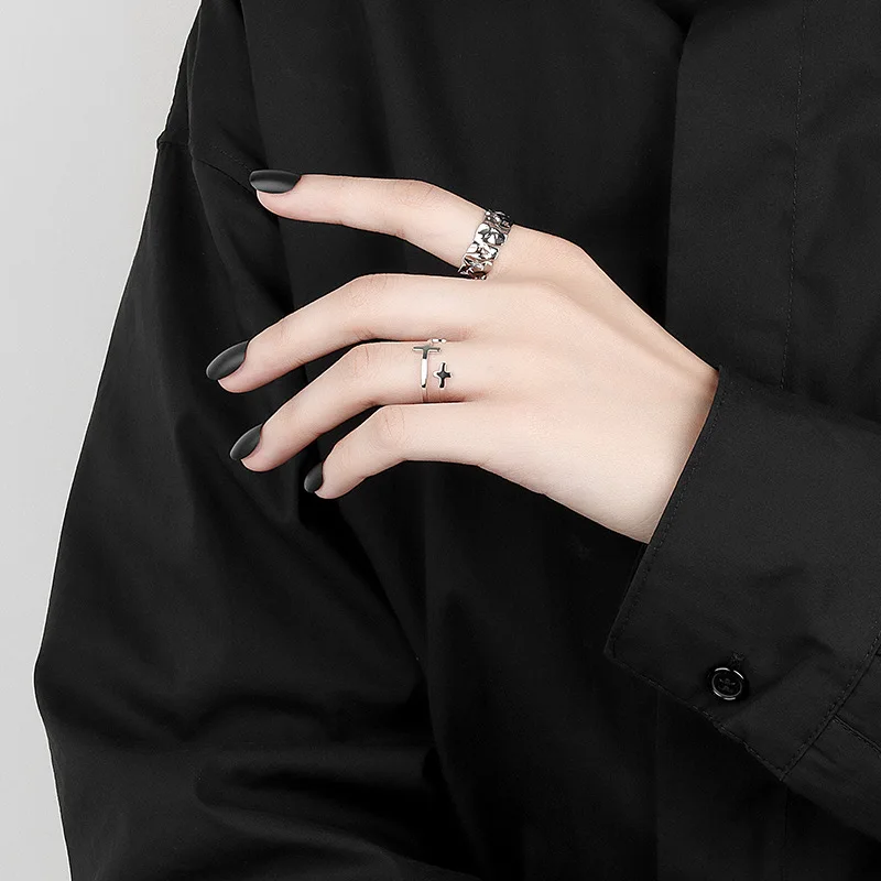 LIVVY серебряный цвет простое индивидуальное регулируемое широкое кольцо с