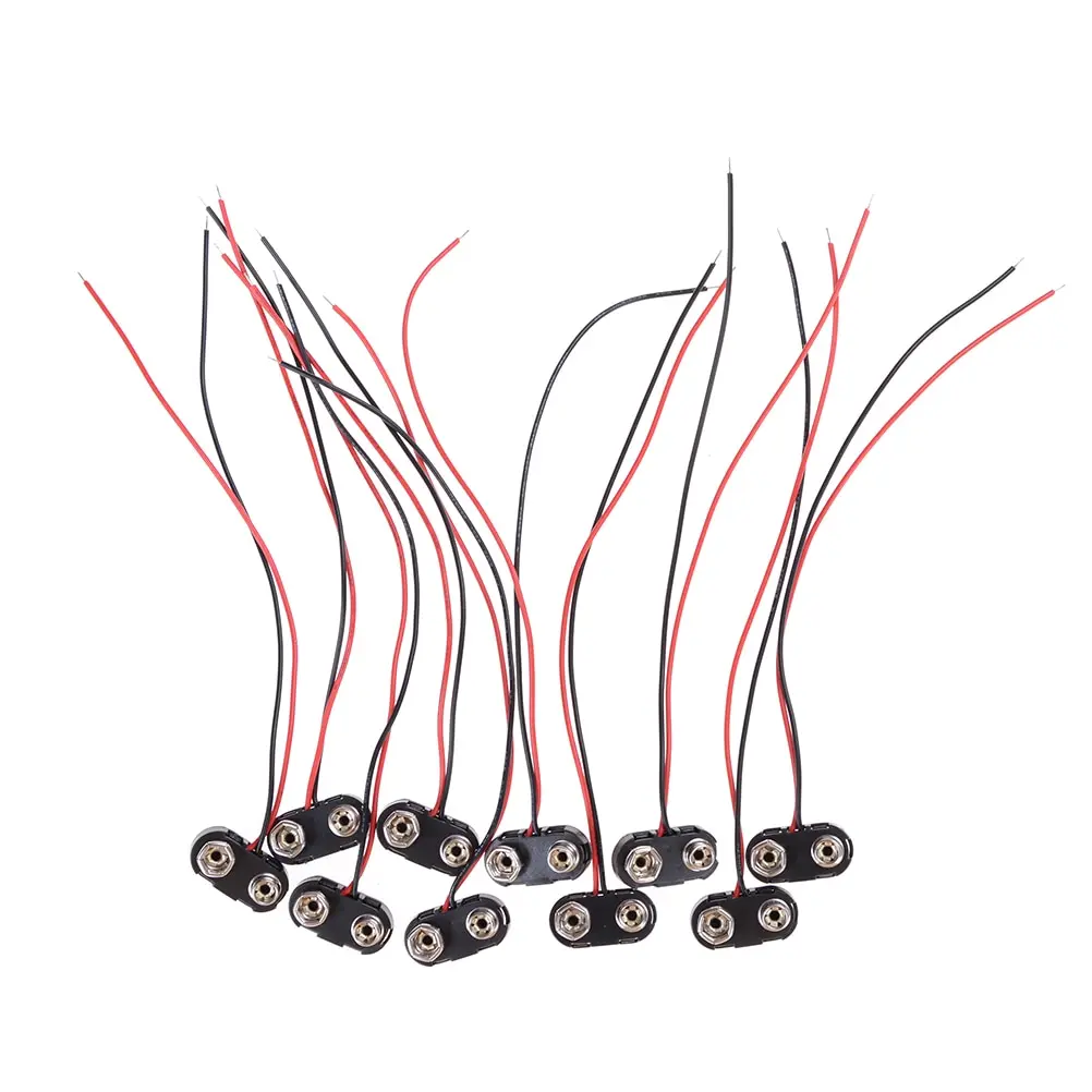 

10 X I Type 9V 9 Volt Battery Clip Connectors Buckle Cable