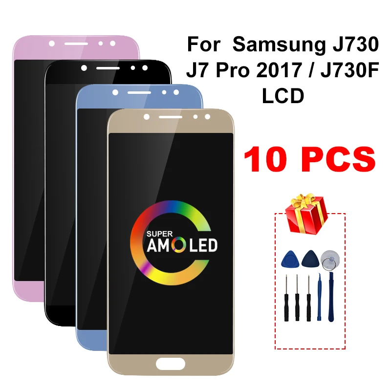 10 шт. супер AMOLED для Samsung Galaxy J7 Pro J730 LCD 2017 J730F J730G J730GM дисплей сенсорный экран