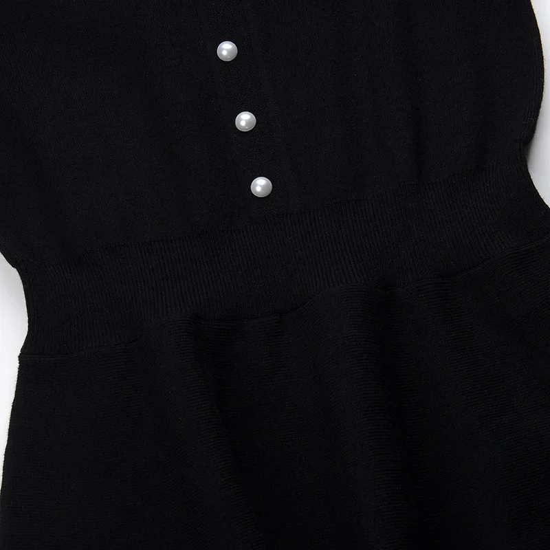 

ENGAGEMENT Zaraing Za Autumn and Winter 2021 Retro Waist Contrast Sweater Skirt Round Neck Bottoming Knit Dress Women