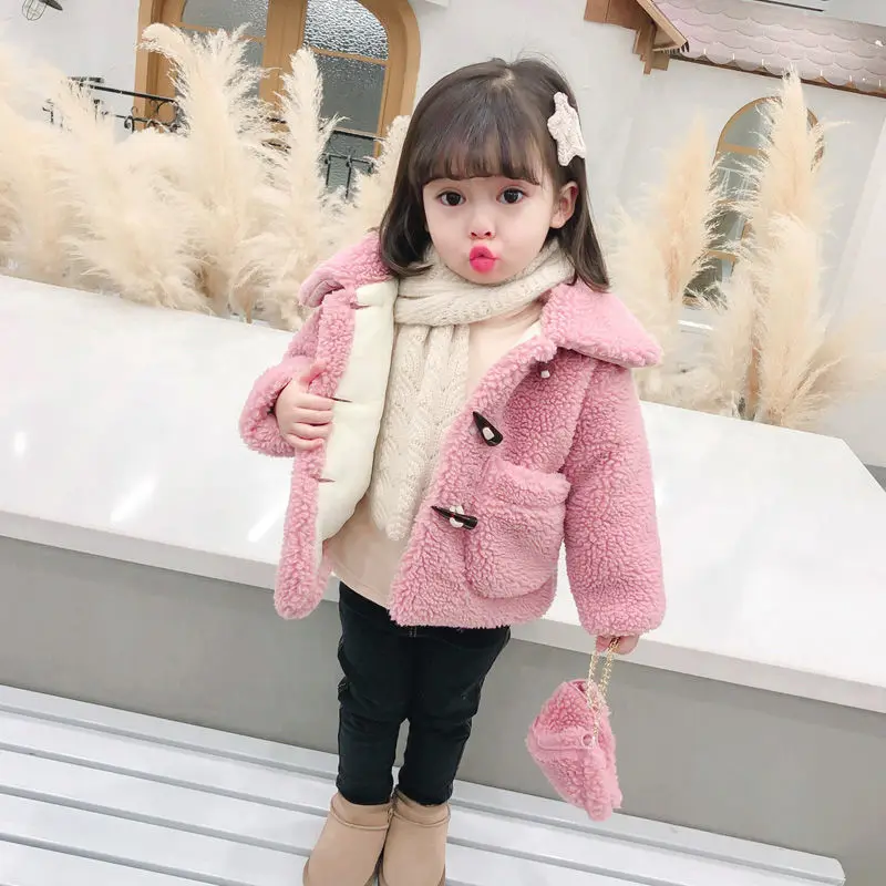 

Girls Baby's Kids Coat Jacket Outwear 2021 New Arrive Warm Plus Velvet Thicken Winter Autumn Buttons School Fleece Children's Cl