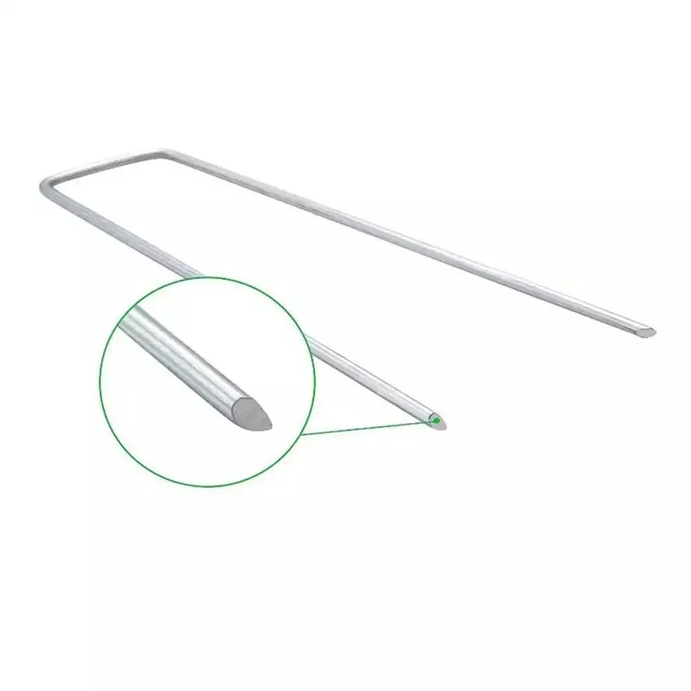 

50Pcs/lot U-Shaped Floor Nail Galvanized Steel Garden Pile Fixing Turf Tool for Fixing Weed Fabric Landscape Anti-bird Mesh Net