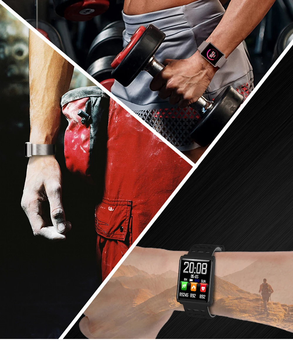 

SANDA Silicone & Mesh Smart Watch N98 IP67 Waterproof Heart Rate Monitor Blood Pressure Men Women Smartwatch For IOS Android