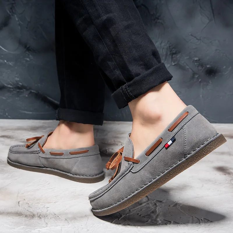 Осенние мужские туфли-лодочки ALCUBIEREE на плоской подошве Стильные повседневные