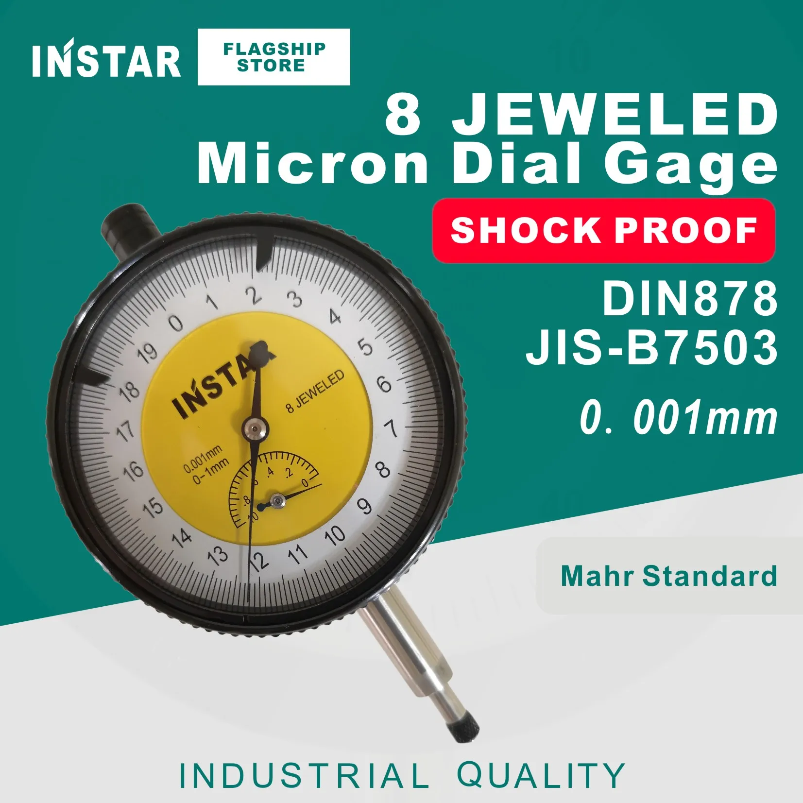 INSTAR Micron Dial Indicator 0-1mm x 0.001mm Industrial Quality JIS Standard Dial Gauge Mahr Standard