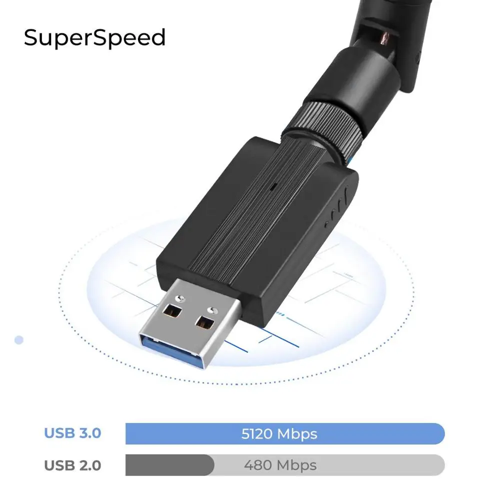 Wi-Fi-адаптер YUNCLOUD USB 3 0 5 8 ГГц 2 4 1200 Мбит/с | Компьютеры и офис