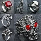 Крутые мужские кольца для мальчиков с цветком черепом байкером винтажные индийские Ягуар воин Скелет l панк ювелирные изделия подарок для Него