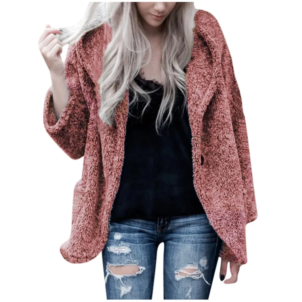 Женское модное зимнее теплое флисовое меховое пальто женская облегающая верхняя