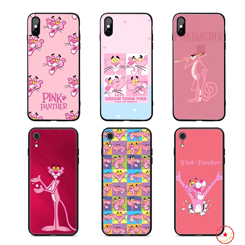 Розовый пантера Мягкий силиконовый чехол для телефона iPhone 11 Pro Xs Max X или 10 8 7 6S Plus 5