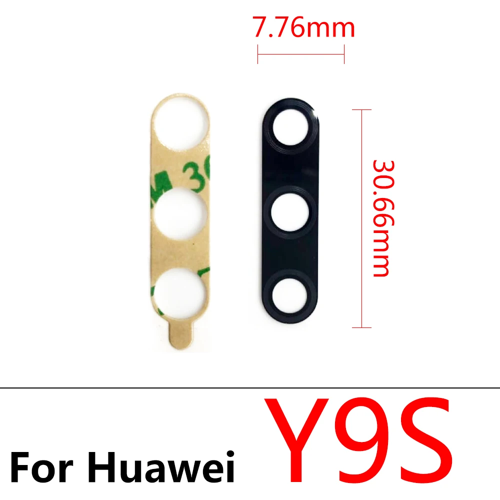 Фото 10 шт./лот, стеклянная крышка объектива задней камеры для Huawei Y5P Y9S Y8S Y8P Y6P Y7P Y5A Y6s с клейкой наклейкой №2