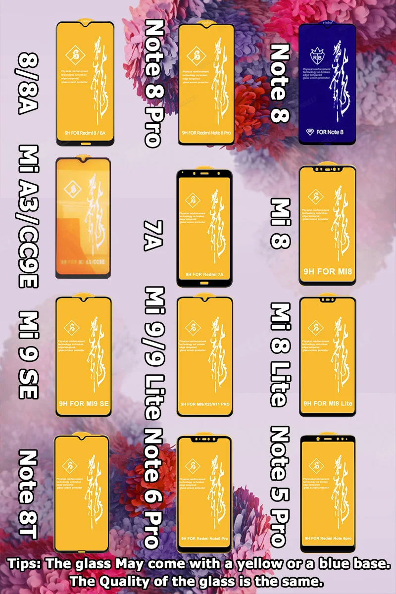

Tempered Glass for Xiaomi Redmi Note 9 8 Pro 7 8T 5 6 9T 9A 9C 8A 7A 10X Protective Glass on Mi 9 SE 8 Lite A3 Screen Protector