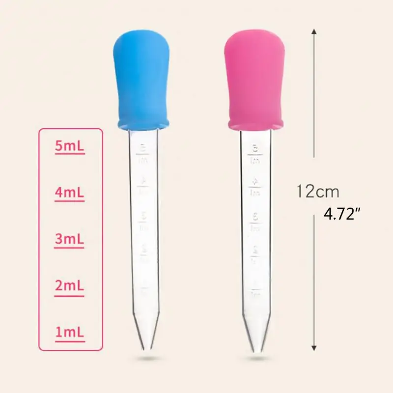 

6 Pcs Baby Dropper Medicine Feeder Child Medicine Device Silicone Pipette Liquid Food Dropper Infant Utensils 5ML