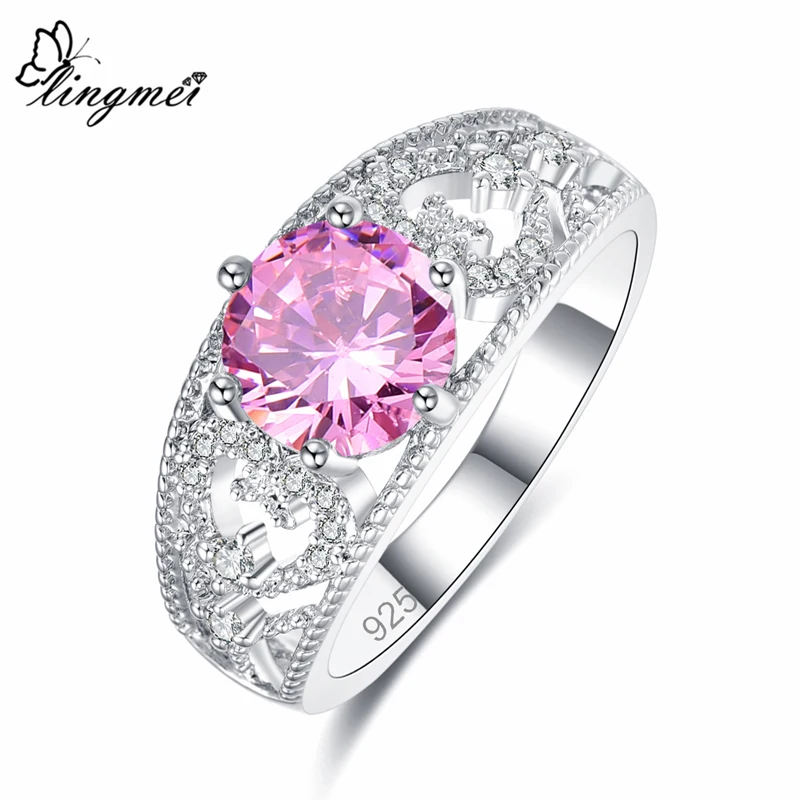 Lingmei Оптовая Продажа Изысканные круглые циркониевые свадебные кольца
