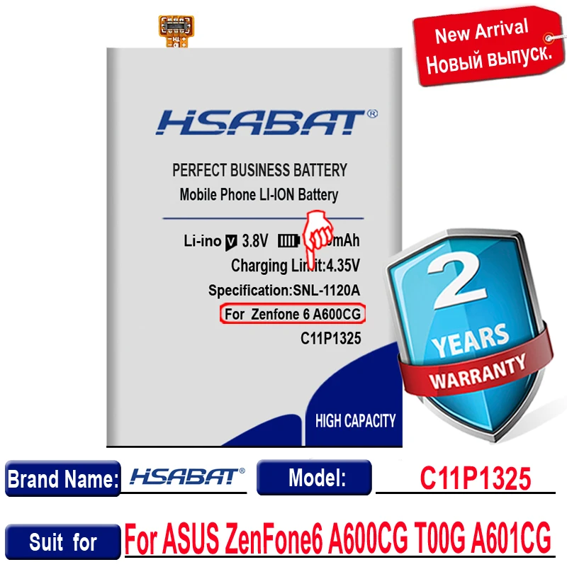 HSABAT larger capacity 4700mAh C11P1325 Battery For ASUS ZenFone 6 ZenFone6 A600CG T00G A601CG | Мобильные телефоны и