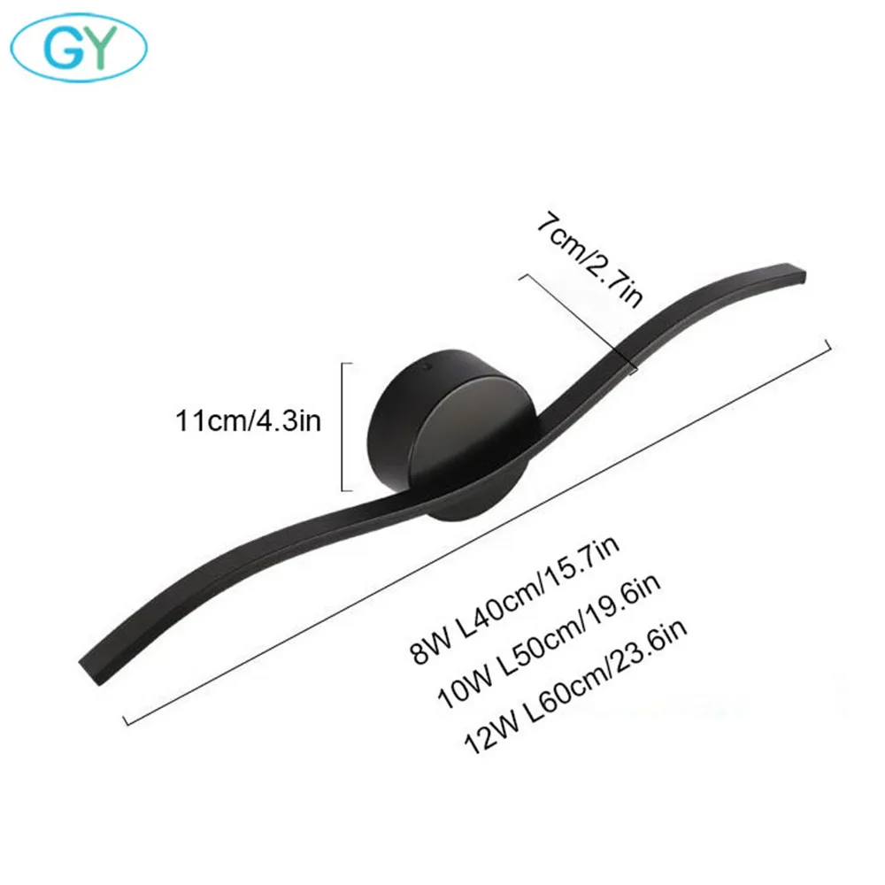 Зеркальный светодиодный светильник L40/50/60 см современная акриловая настенная