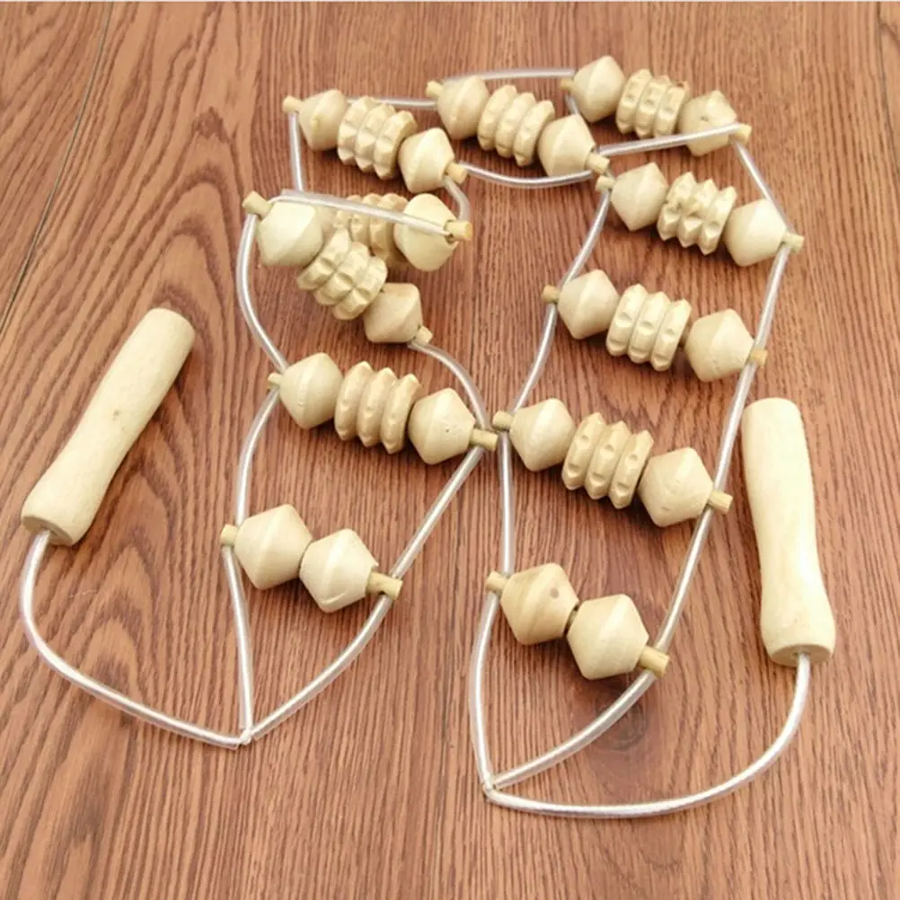 

Convenient Wooden Wheel Full Body Neck Back Leg Waist Roller Massage Theraputic Care High Quality
