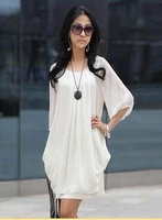 spring 2021korean fashion large size chiffon casual dress