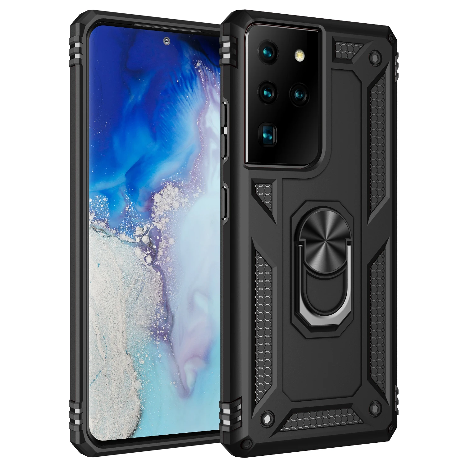 Ударопрочный чехол Magentic с кольцом держателем для Samsung Galaxy S20 Ultra S10 Note 10 Lite Plus A01 A21 A31