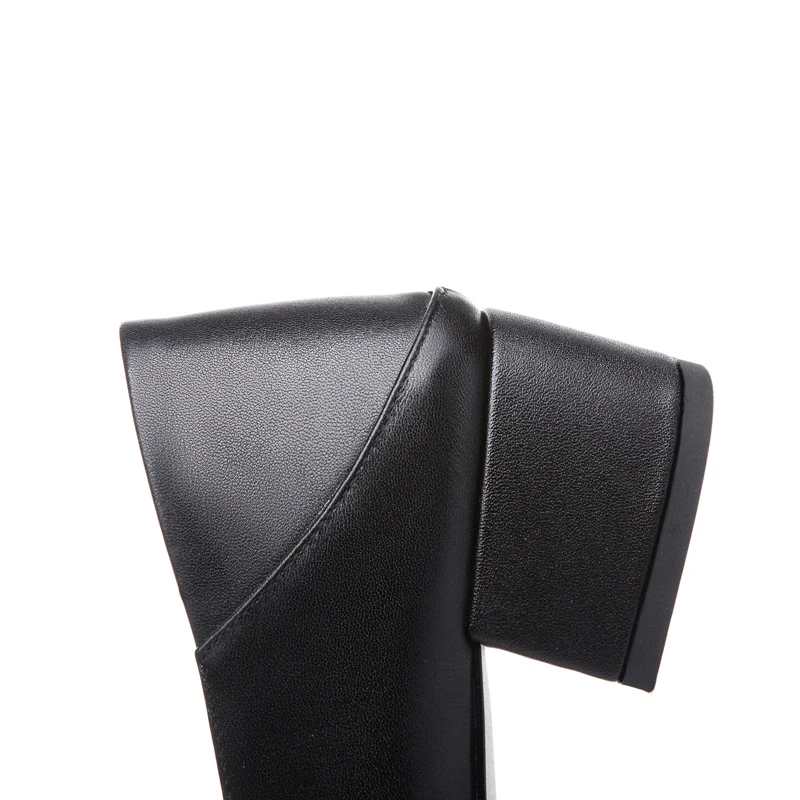 Туфли-лодочки из натуральной коровьей кожи женские туфли на среднем каблуке