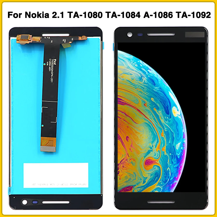 Для Nokia 2 1 N TA 1080 1084 A 1086 1092 1093 5 &quotЖК дисплей сенсорный экран панель Полная сборка