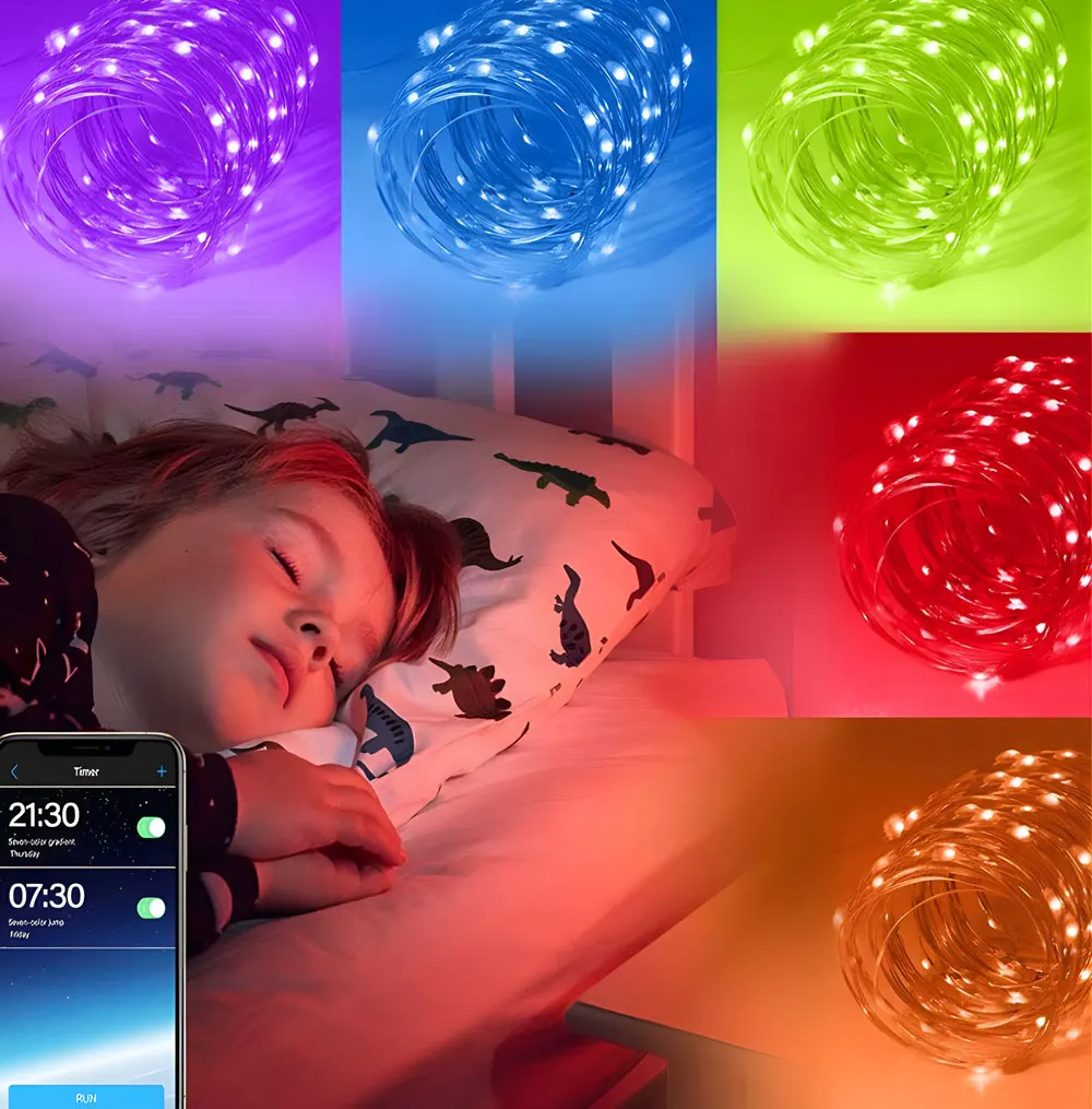 Светодиодная гирлянда на рождественскую елку 20 м USB с дистанционным управлением